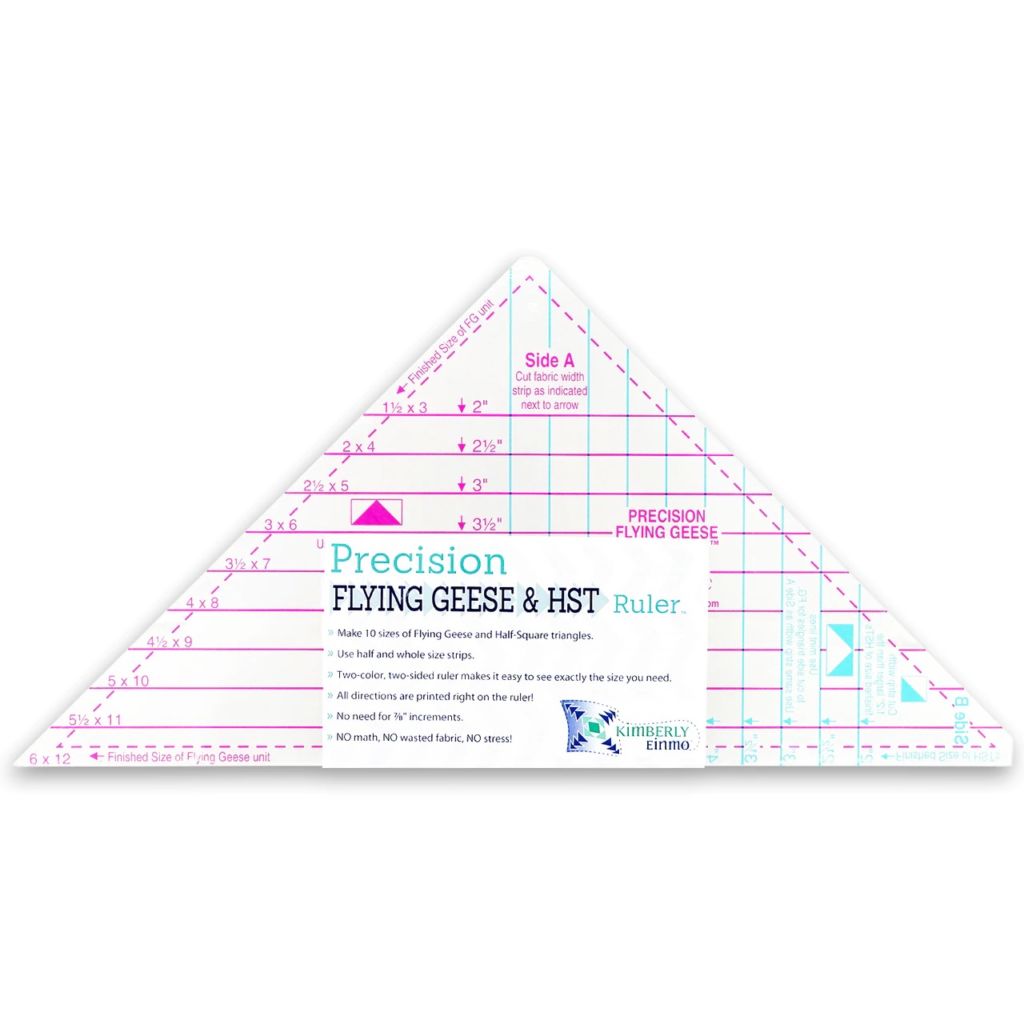 Flying Geese Quilting Rulers,Smooth and Clear Acrylic Quilter Ruler with  Double Colored Grid Lines - Essential Trim Tool Ruler for Quilting, Sewing  